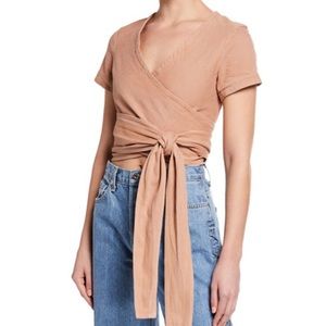 Denim Wrapped Crop Top Brown Size XS/P